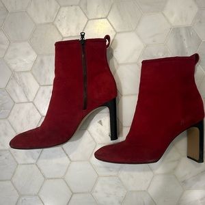 Rag and bone red suede boots